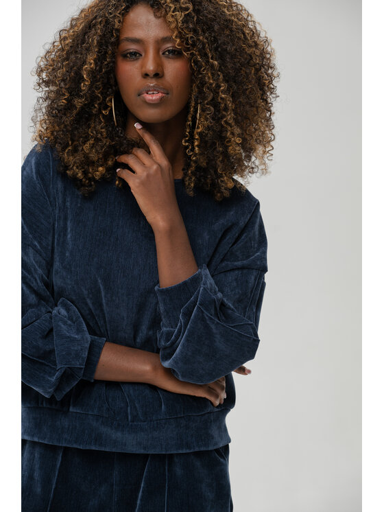 blue shadow blue shadow Bluza Naja Granatowy Regular Fit