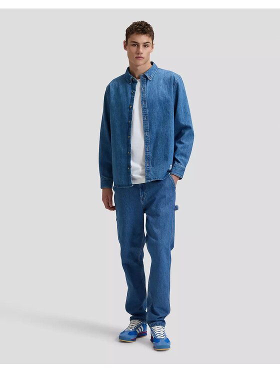 Lee Lee Koszula CLEAN WW BUTTON DOWN Niebieski Relaxed Fit