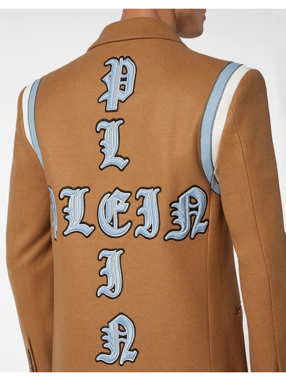 PHILIPP PLEIN PHILIPP PLEIN Płaszcz zimowy 8043 Beżowy Regular Fit