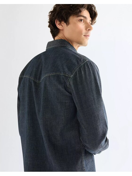 Wrangler Wrangler camicia di jeans 112378473 Blu scuro Regular Fit