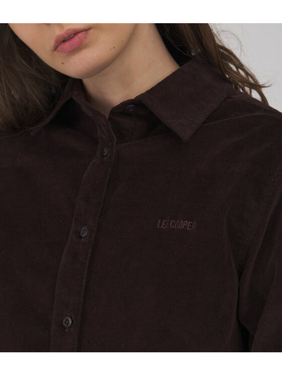 Lee Cooper Lee Cooper Koszula ROSE Brązowy ciemny Slim Fit
