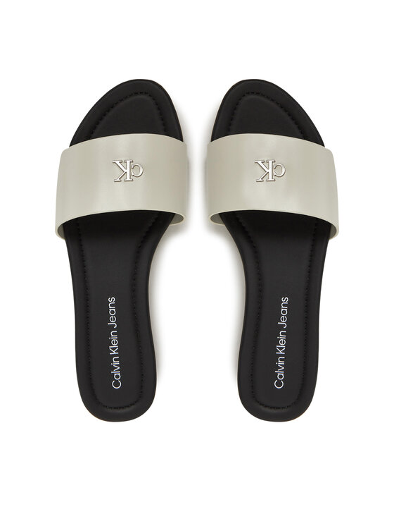 Calvin Klein Jeans Calvin Klein Jeans Klapki Flat Sandal Slide Mg YW0YW01697 Biały
