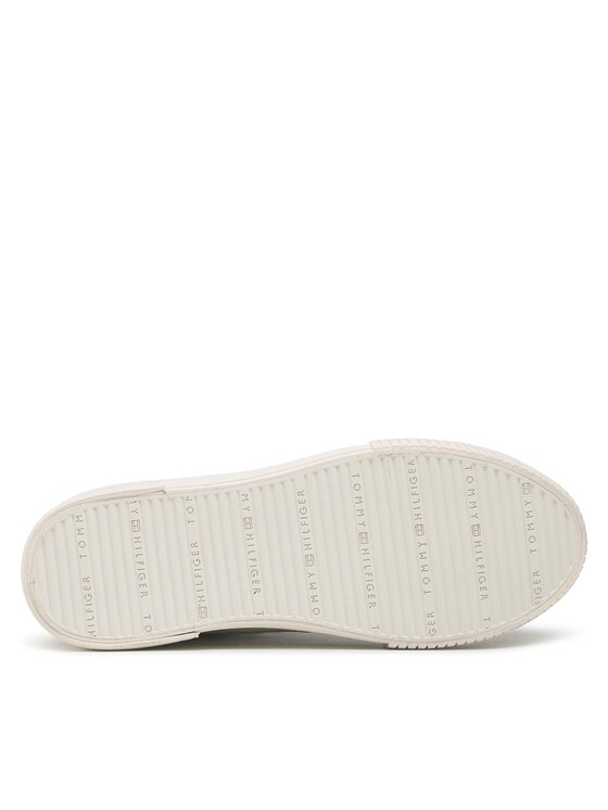 Tommy Hilfiger Tommy Hilfiger Sneakersy Th Monogram Leather Sneaker High FW0FW06856 Beżowy