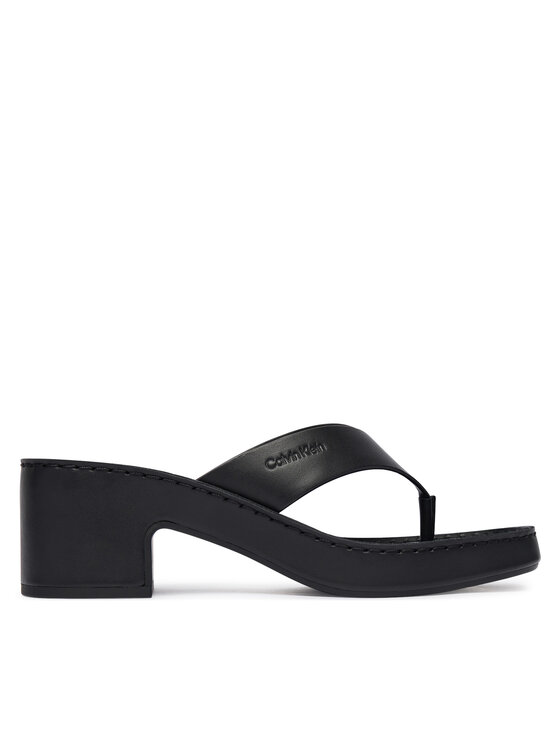 Calvin Klein Calvin Klein Flip flop Block Heel Sndl Thong Lth HW0HW02913 Negru