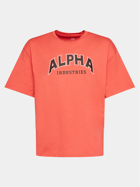 Alpha Industries Alpha Industries T-Shirt College 146501 Červená Relaxed Fit