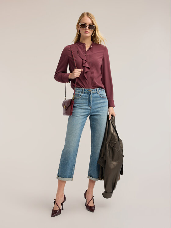 Motivi Motivi Koszula 5006Q001036N036 Bordowy Regular Fit