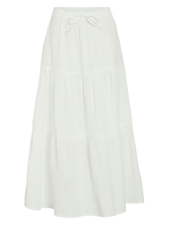 Vila Vila Fustă maxi Lania 14105428 Alb Regular Fit