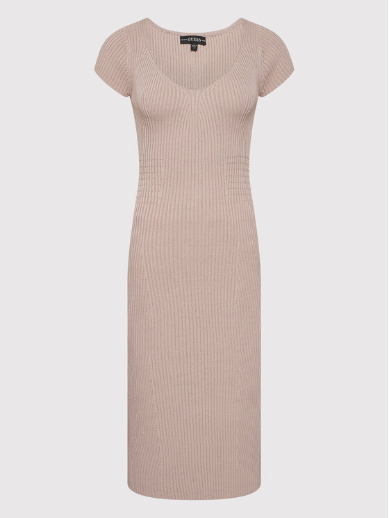 Guess Guess Strickkleid Lynx W2RK46 Z2UK0 Beige Slim Fit