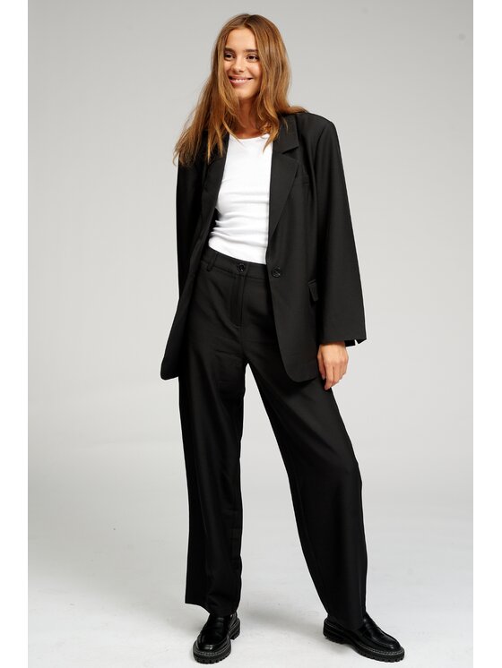 TeeShoppen TeeShoppen Spodnie garniturowe 'Basic Collection' Czarny Regular Fit