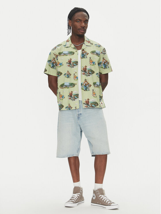 Element Element Koszula Sbxe Camp ELYWT00171 Zielony Regular Fit