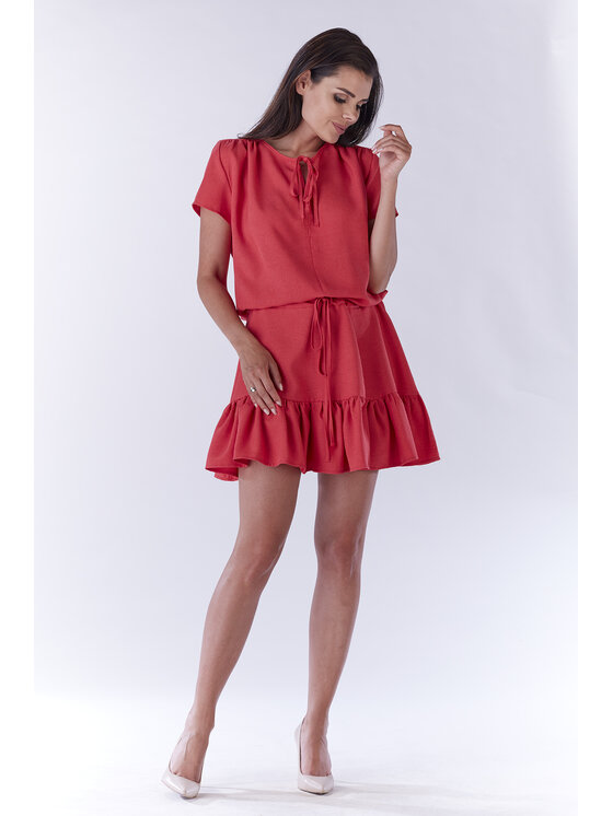 Awama Awama Sukienka codzienna A180 Fioletowy Basic Fit