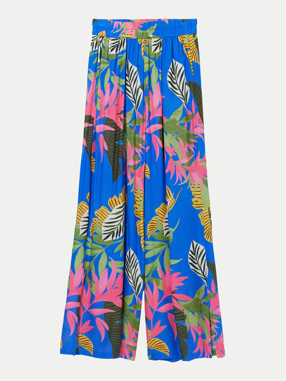 Desigual Desigual Παντελόνι υφασμάτινο Tropical Party 24SWMW21 Μπλε Loose Fit