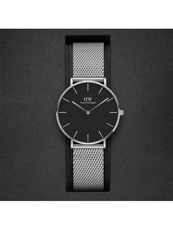 Petite Sterling Daniel Wellington Uhr Schwarz Silber Daniel