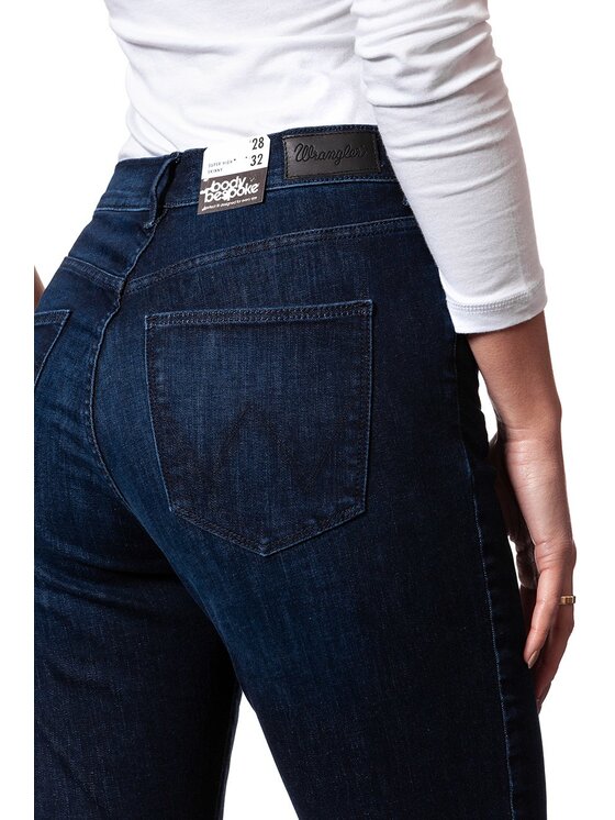 Wrangler Wrangler Jeansy SUPER HIGH SKINNY Niebieski Skinny Fit