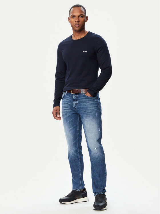 BOSS BOSS Pika varrukaga särkide komplekt 50492321 Tumesinine Regular Fit