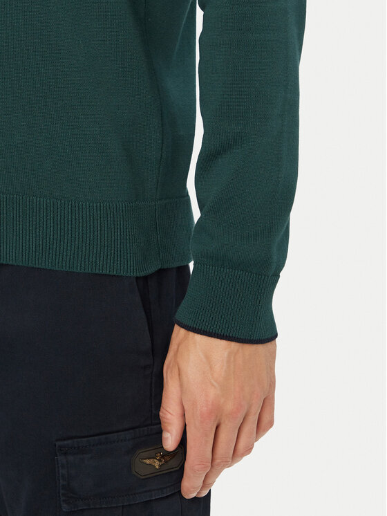 Aeronautica Militare Aeronautica Militare Sweter 262MA1631UL00506 Zielony Regular Fit
