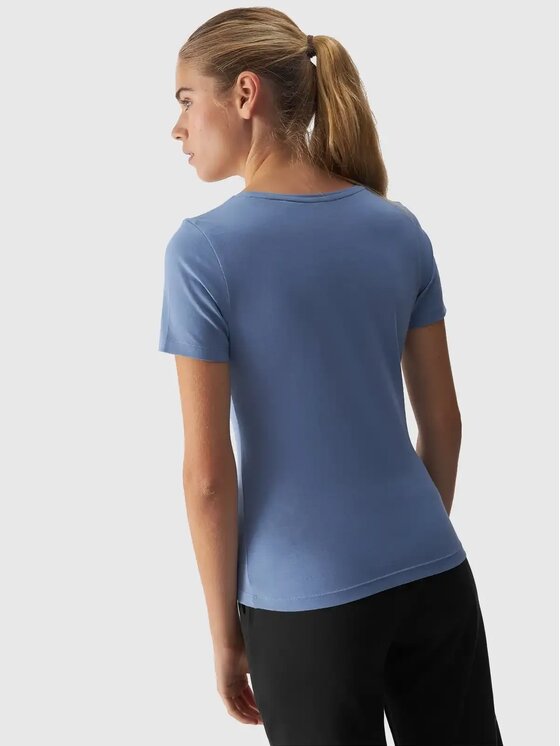 4F 4F T-Shirt 4FAW24TTSHF1649-32S Niebieski Slim Fit
