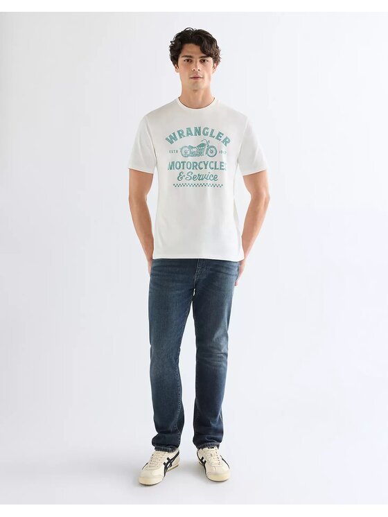 Wrangler Wrangler T-Shirt AMERICANA TEE Biały Regular Fit