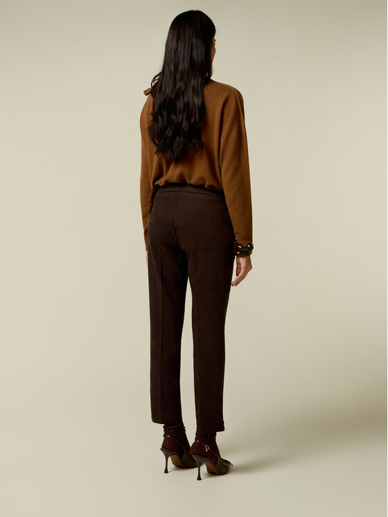 Oltre Oltre Spodnie materiałowe P062R009574N032 Brązowy Regular Fit