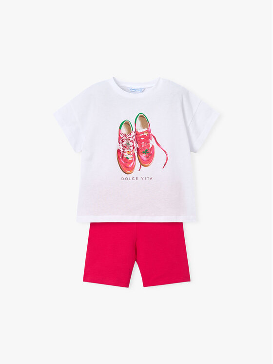 Mayoral Set tricou și leggings 3731 Alb Regular Fit