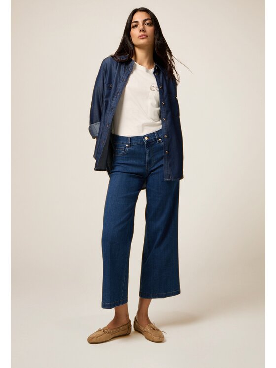 Oltre Oltre Jeans P590R008644N034 Blu Baggy Fit