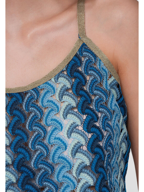 Ombre Ombre Bluzka OW-TS-E0068 Niebieski Loose Fit