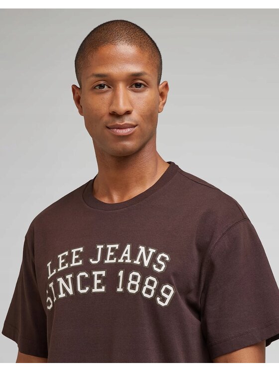 Lee Lee T-Shirt SS Tee Brązowy Relaxed Fit