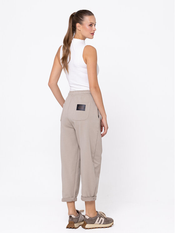 Miss LK Miss LK Spodnie materiałowe MISSLKSM Beżowy Loose Fit