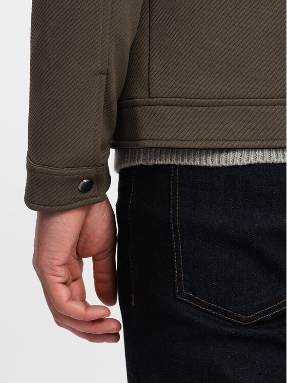 Ombre Ombre Bunda pro přechodné období OM-JANP-0138 Zelená Regular Fit