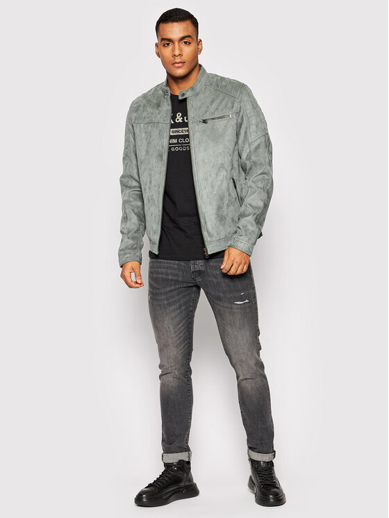 Jack&Jones Jack&Jones Jakna od imitacije kože Rocky 12147218 Siva Regular Fit