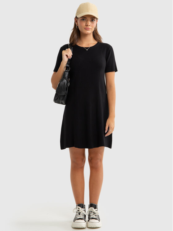 BIG STAR BIG STAR Sukienka dzianinowa MAXINARA Czarny Basic Fit