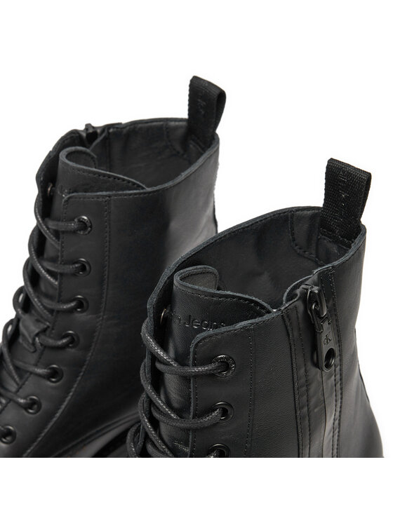 Calvin Klein Jeans Calvin Klein Jeans Μπότες Combat Mid Laceup Boot W Zip YM0YM00262 Μαύρο