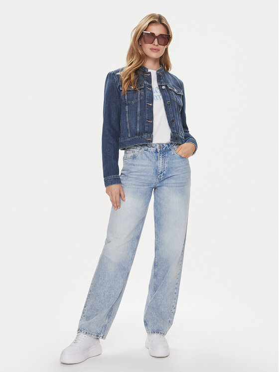 Guess Guess Kurtka jeansowa Delya W4RN54 D4VIG Granatowy Regular Fit