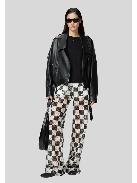 PINKO PINKO Spodnie damskie Percy pantalone pizzo Biały Flared Leg