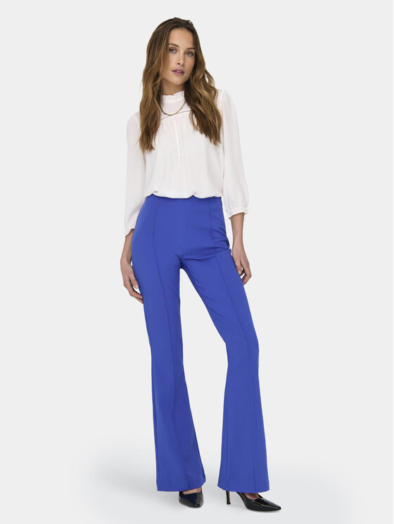 ONLY ONLY Kalhoty z materiálu Astrid 15318359 Modrá Flared Fit