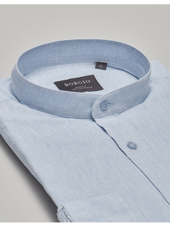 Borgio Borgio Koszula lentane Niebieski Slim Fit