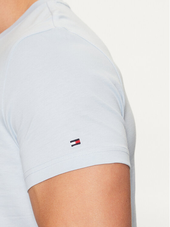 Tommy Hilfiger Tommy Hilfiger T-Shirt Tommy Logo MW0MW11797 Hellblau Slim Fit
