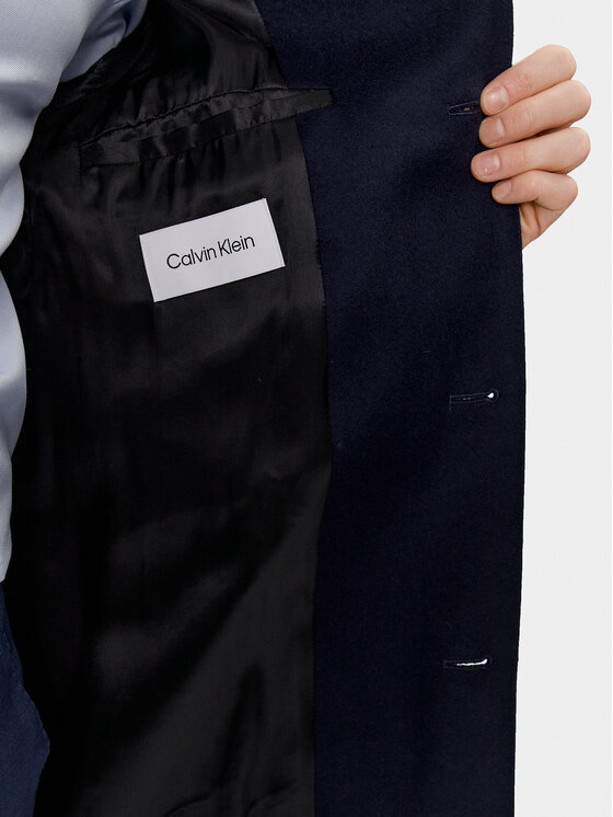 Calvin Klein Calvin Klein Gyapjú kabát K10K110462 Sötétkék Regular Fit