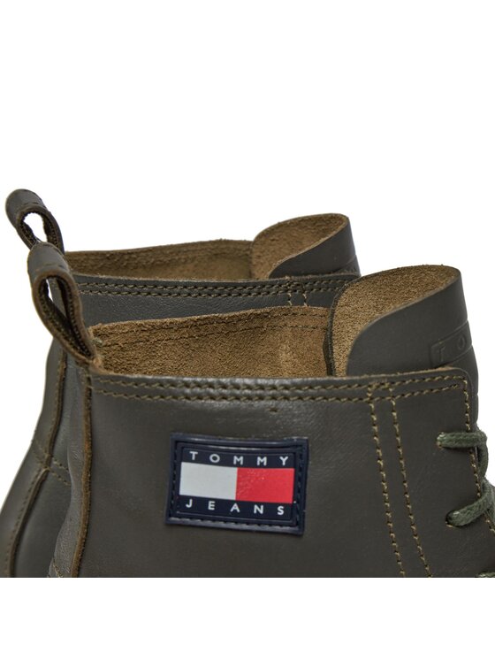 Tommy Jeans Tommy Jeans Pohodni čevlji Tjm Ruberized Lace Up EM0EM01276 Zelena