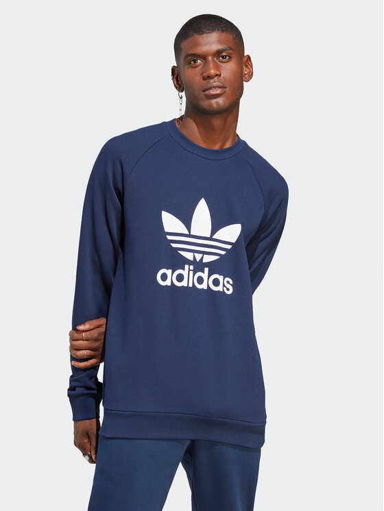 adidas adidas Džemperis ar kapuci Adicolor Classics Trefoil Crewneck Sweatshirt IA4853 Zils Regular Fit