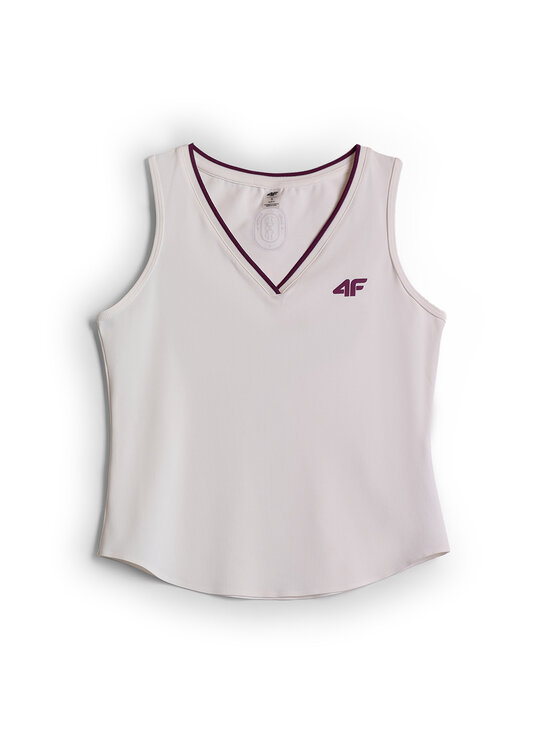 4F 4F Koszulka techniczna SERVE & SMASH Biały Slim Fit