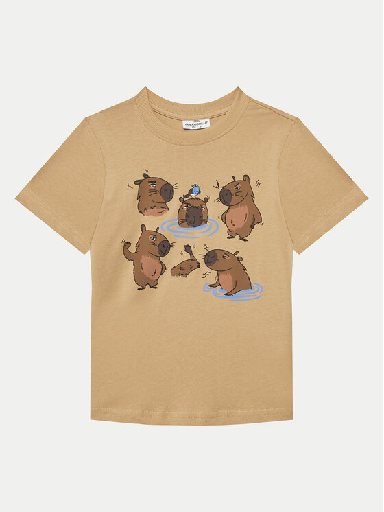 Chłopięcy T-Shirt Coccodrillo, Rozmiar 122, Beżowy, WC5143225VBA