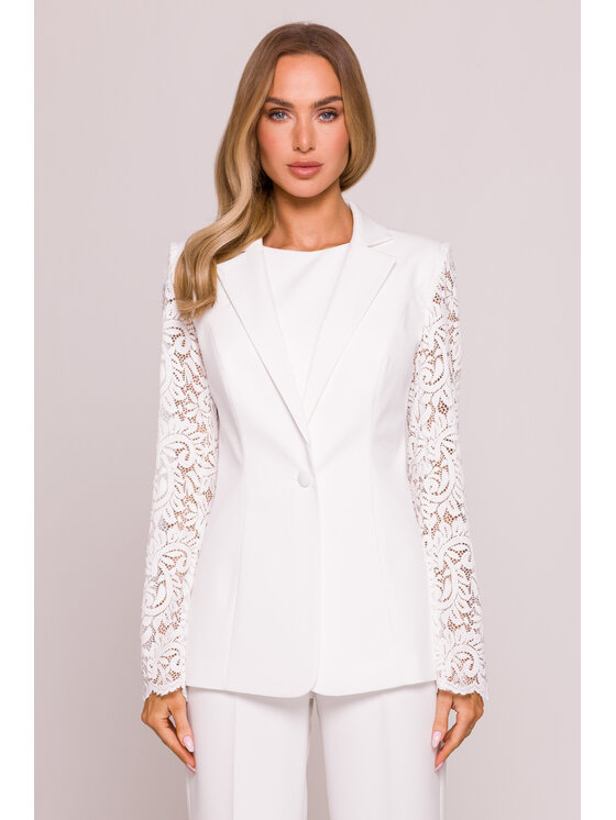 Made of Emotion Made of Emotion Marynarka M865 Biały A-Line Fit