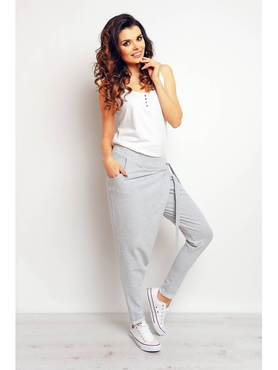 Infinite You Infinite You Dámské kalhoty M092 Šedá Basic Fit