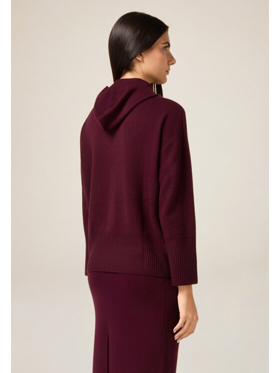 Oltre Oltre Cardigan M165E002175N029 Bordeaux Over Fit