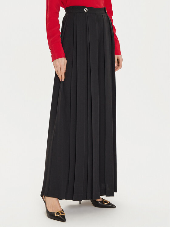 TWINSET Palazzo bikses 242TT2172 Melns Wide Leg