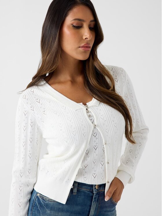 Guess Guess Sweter 182652 Biały Classic Fit
