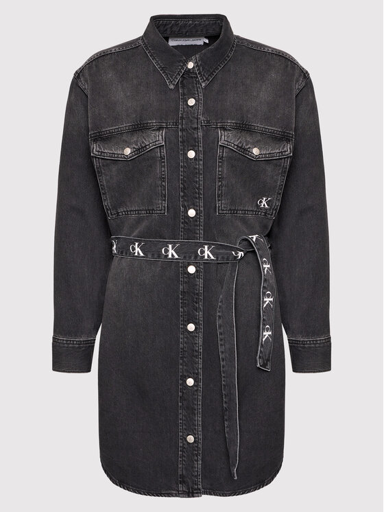 Calvin Klein Jeans Calvin Klein Jeans Дънкова рокля J20J217822 Черен Regular Fit