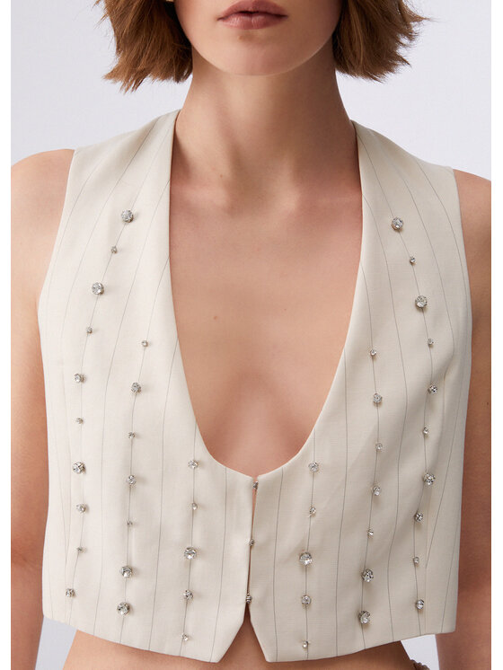 Liu Jo Liu Jo Gilet CA6114T557AP9579 Bianco Regular Fit