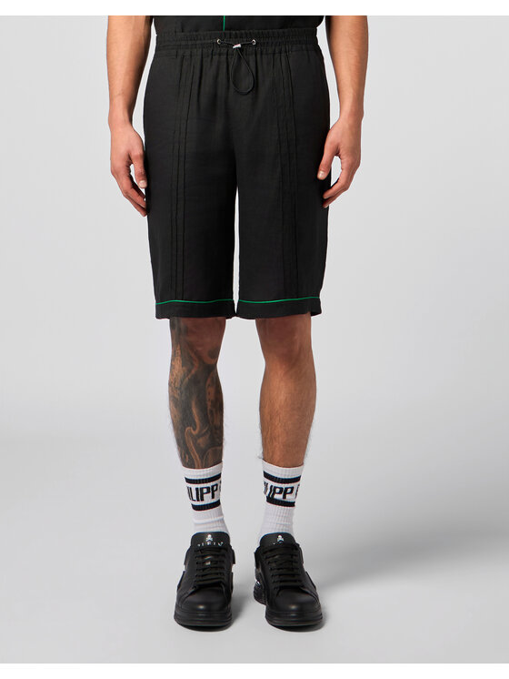 PHILIPP PLEIN PHILIPP PLEIN Szorty materiałowe 30492 Czarny Regular Fit